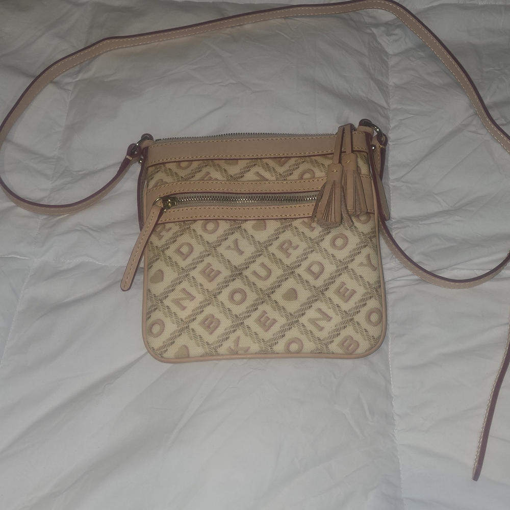 Unknown Brand Beige Monogram Crossbody Bag
